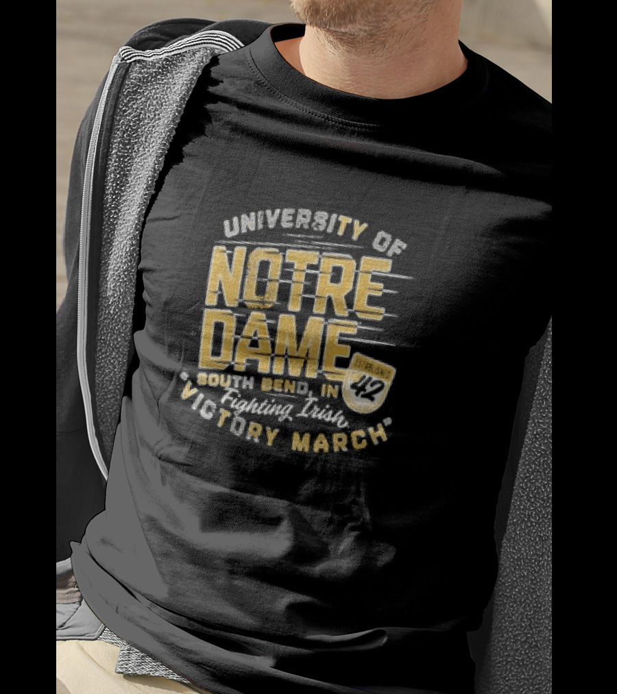 University Of Notre Dame Fighting Irish Victory March South Bend IN Stadium 42 T-Shirt