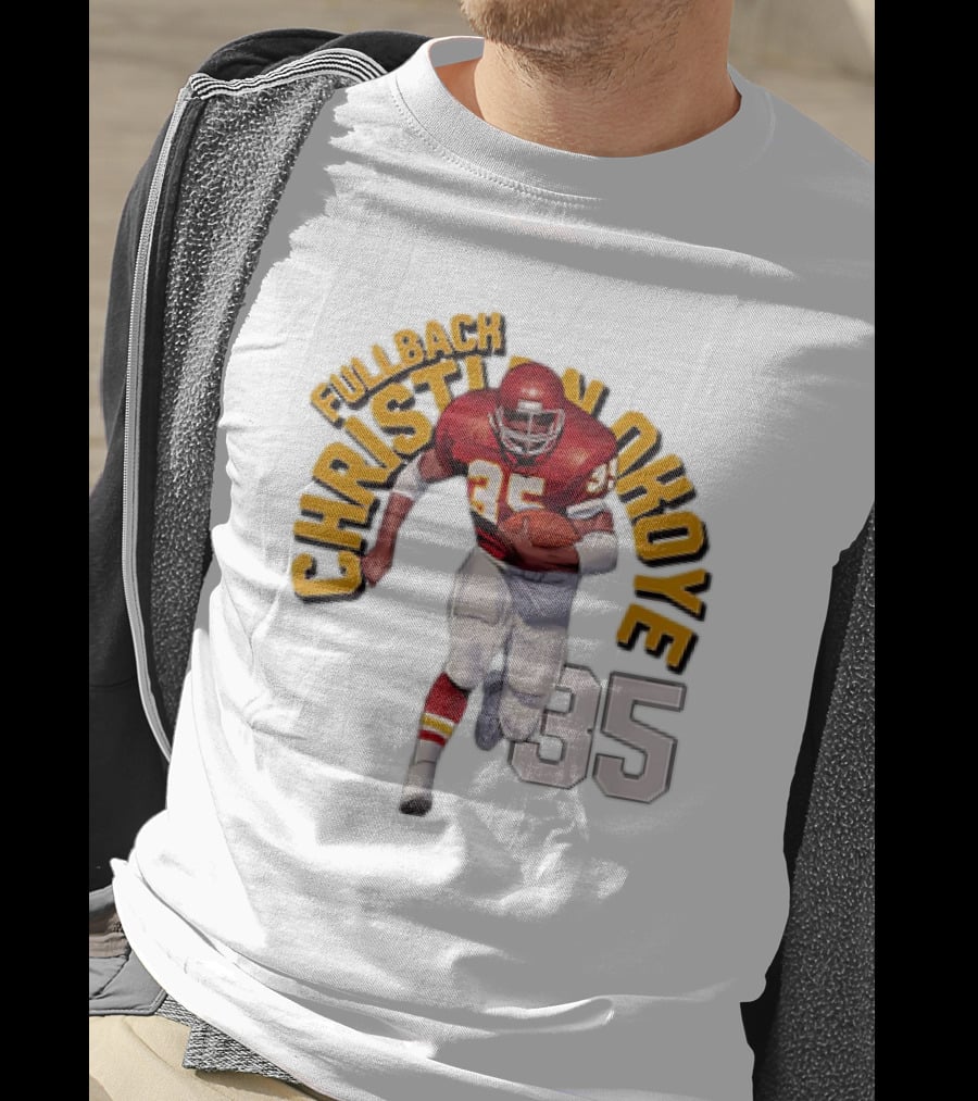 Christian Okoye Kansas City Chiefs Fullback 35 Vintage NFL Football Name ARC T-Shirt