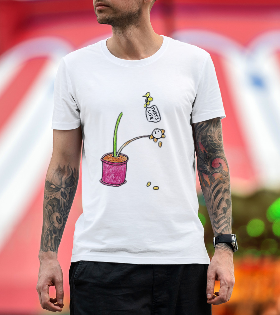 Flowers That's Life Drooping Plant with Bee T-Shirt