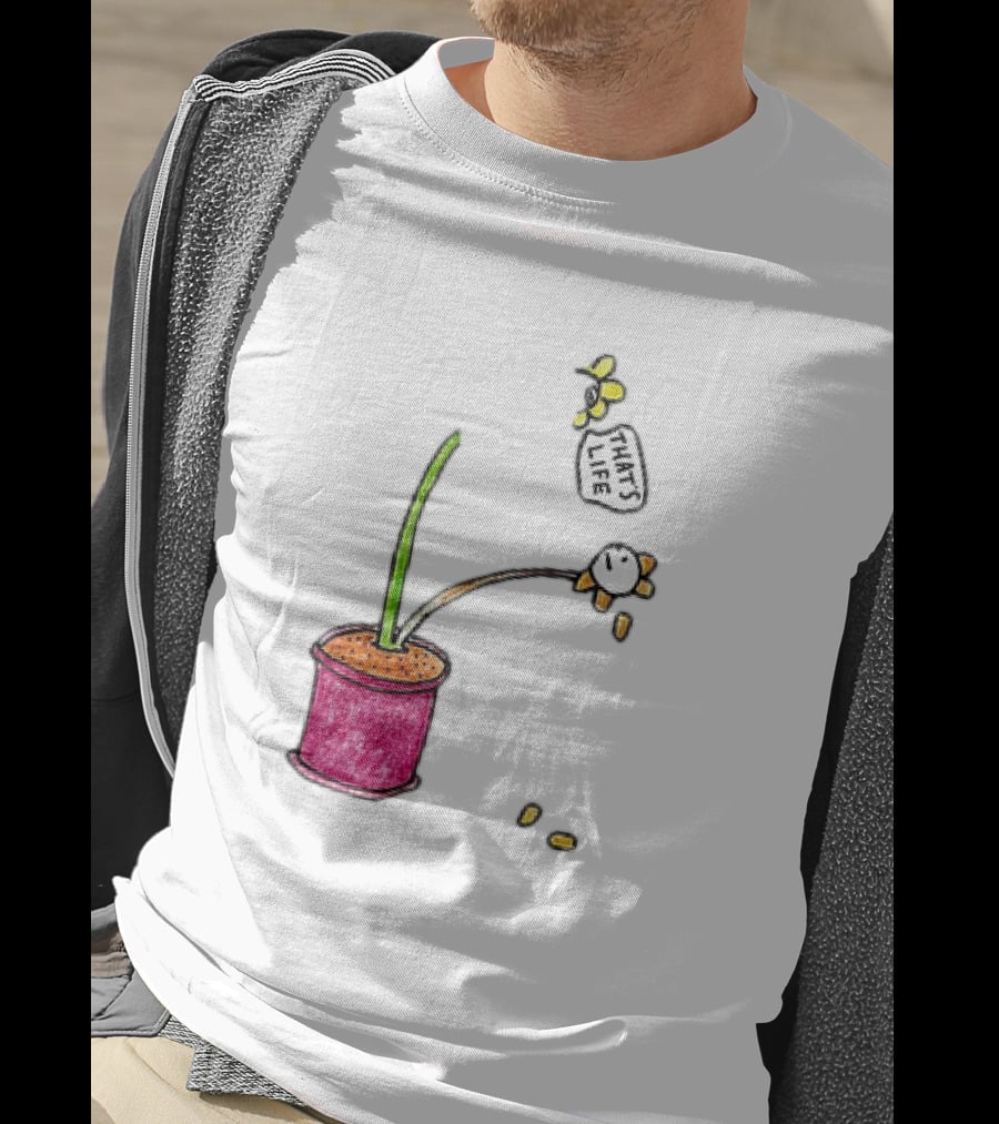 Flowers That's Life Drooping Plant With Bee T-Shirt