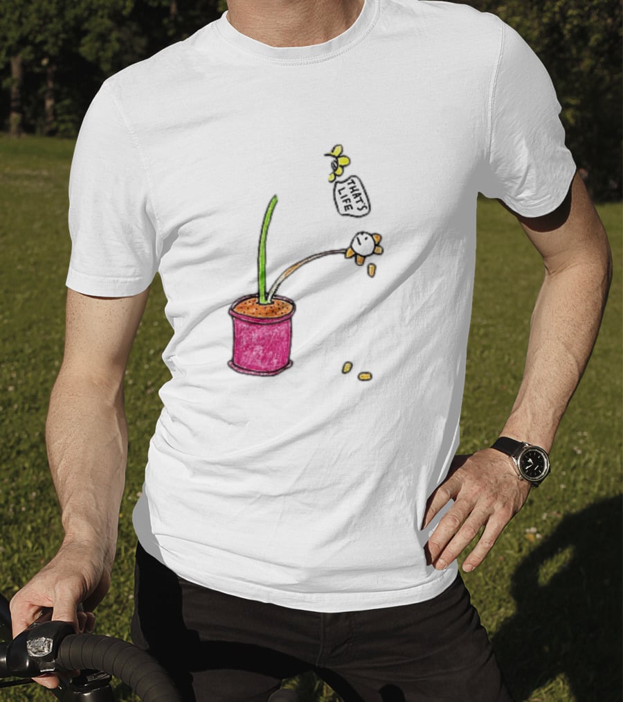 Flowers That's Life Drooping Plant With Bee T-Shirt