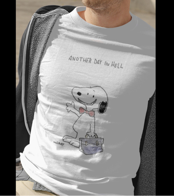 Another Day In Hell Snoopy Bow Tie And Briefcase T-Shirt