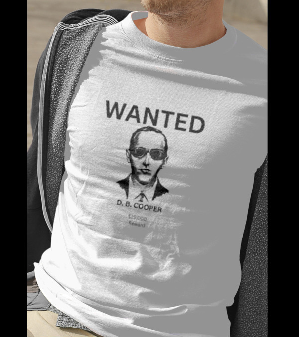 WANTED D.B. COOPER $15,000 Reward T-Shirt
