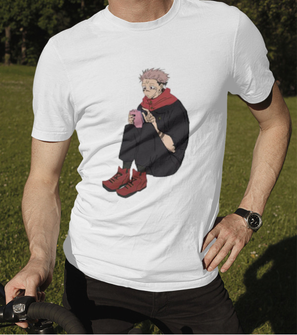 Yuji Itadori Mode Ryomen Sukuna Playing With Phone Jujutsu Kaisen Anime T-Shirt