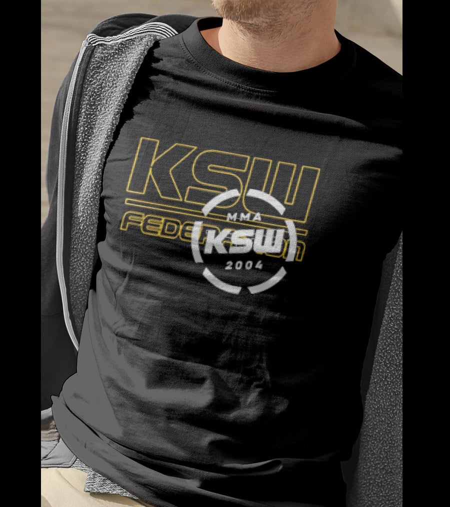 KSW Federation MMA 2004 Logo Black Yellow T-Shirt