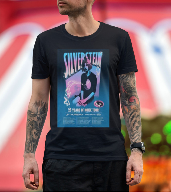 Premium T-Shirt: SILVERSTEIN 25 Years Of Noise Tour 2025 with Special Guests Thursday and Arms Length T-Shirt SILVERSTEIN 25 Years Of Noise Tour 2025 with Special Guests Thursday and Arms Length T-Shirt