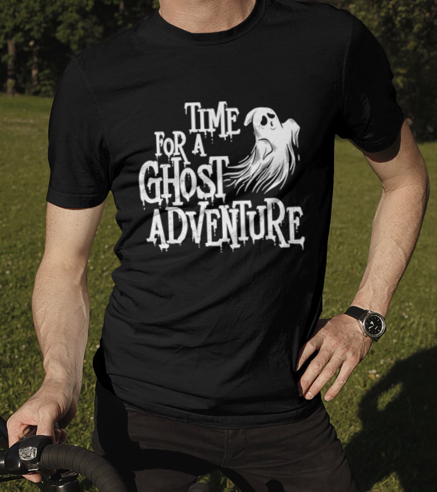 Skeleton Time For A Ghost Adventure With Spooky White Specter T-Shirt