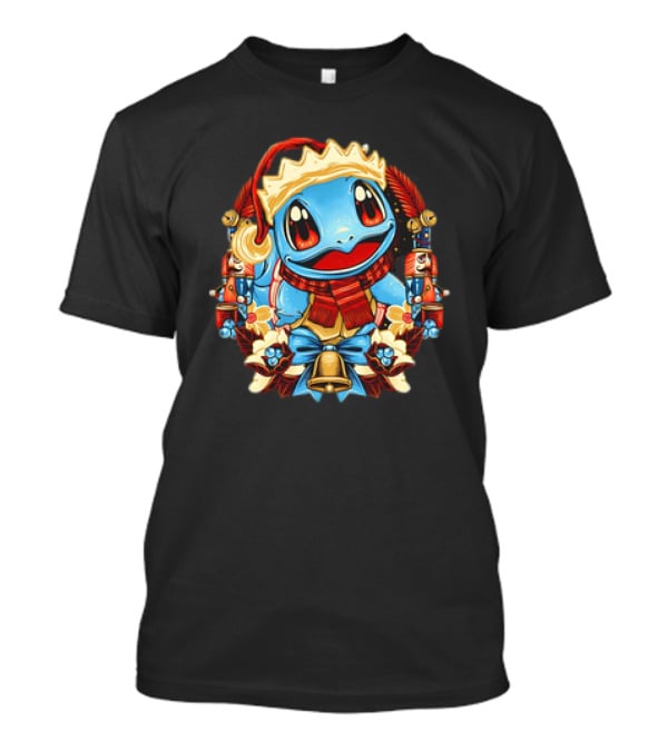 Squirtle Santa Hat Christmas Pokemon Cartoon Nutcrackers Bells T-Shirt