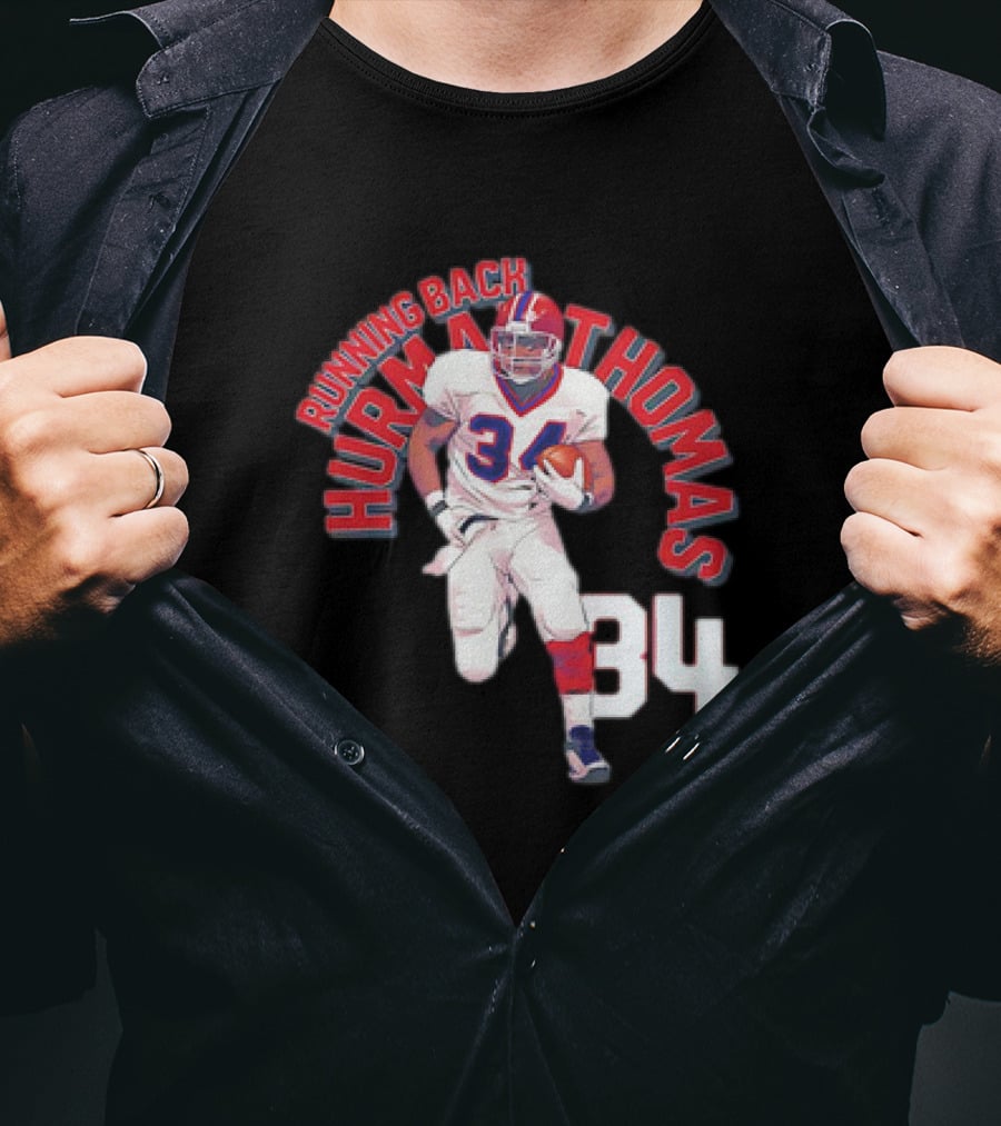 Thurman Thomas Buffalo Bills Running Back 34 Vintage NFL Football T-Shirt