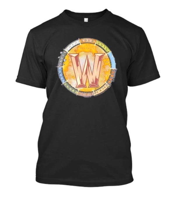 World Of Warcraft Northrend Rune Circle With W Emblem T-Shirt