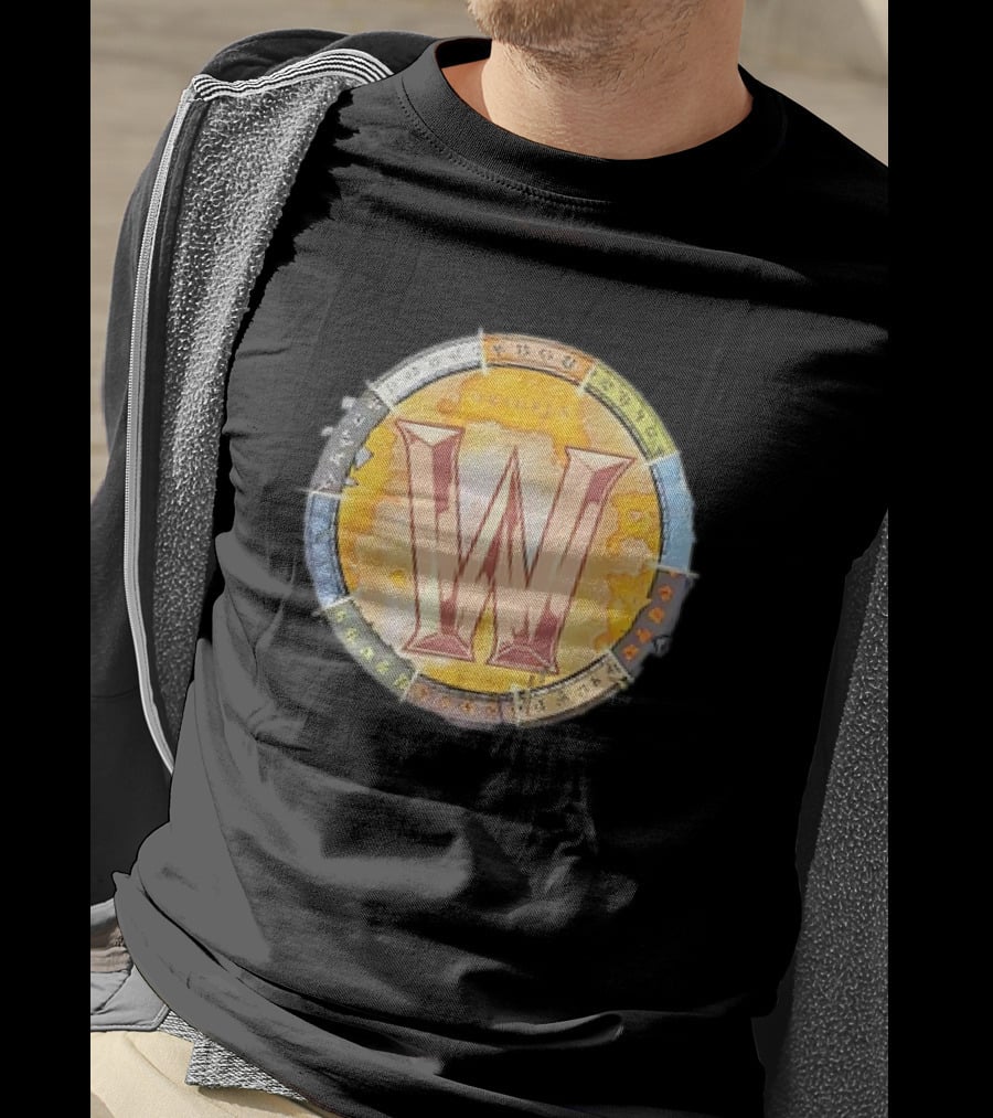 World Of Warcraft Northrend Rune Circle With W Emblem T-Shirt