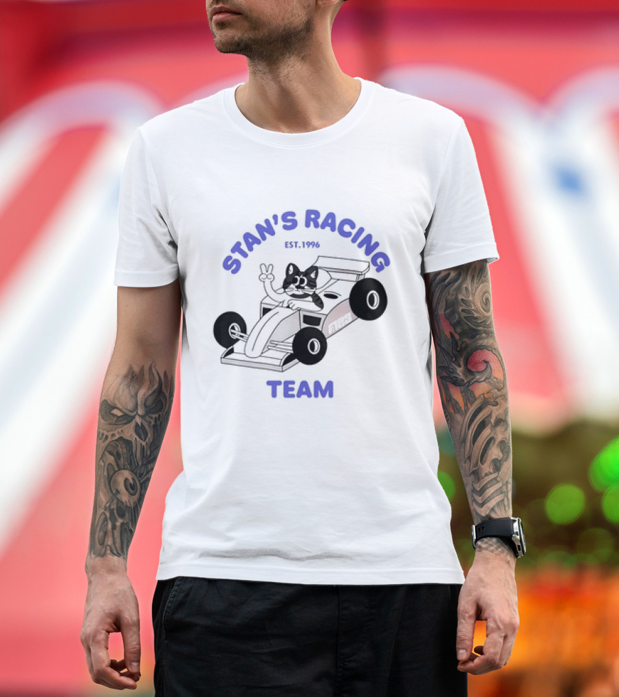 Stan's Racing Team Cat Est. 1996 Racing Car T-Shirt
