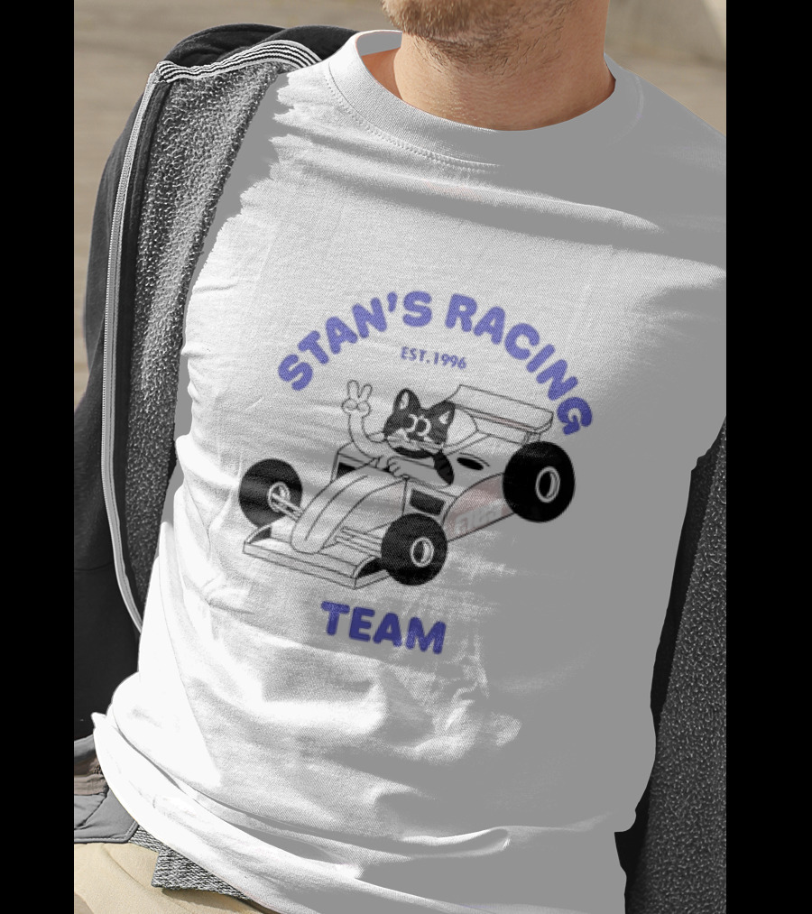 Stan's Racing Team Cat Est. 1996 Racing Car T-Shirt