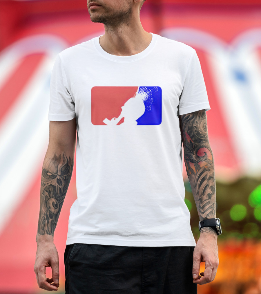 David Major League Shooting Silhouette Red Blue Funny T-Shirt