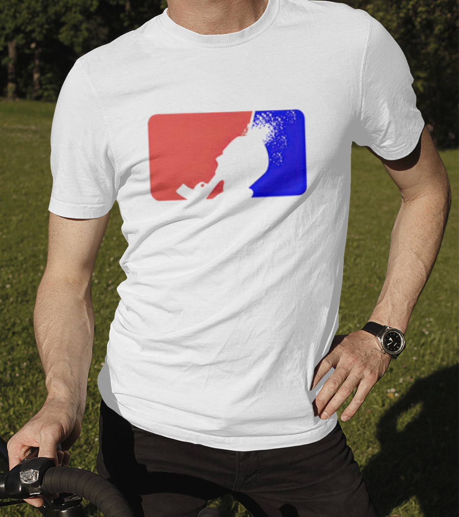 David Major League Shooting Silhouette Red Blue Funny T-Shirt