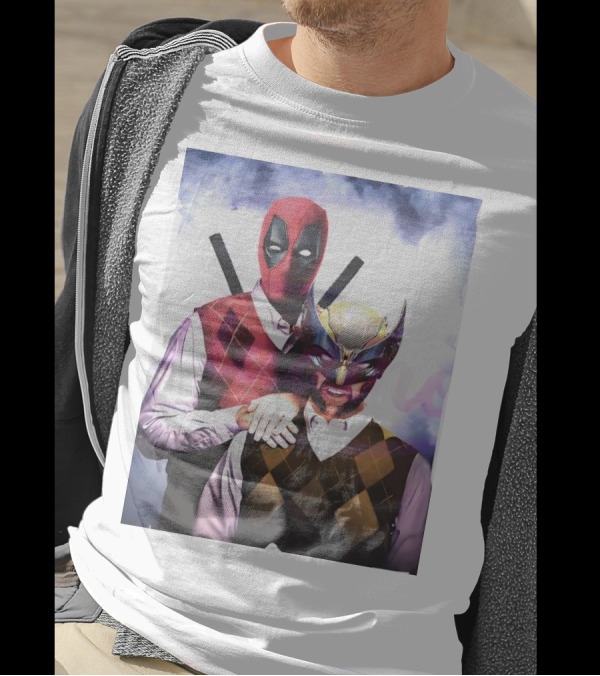 Retro Deadpool And Wolverine Step Brothers Iconic Parody Image T-Shirt