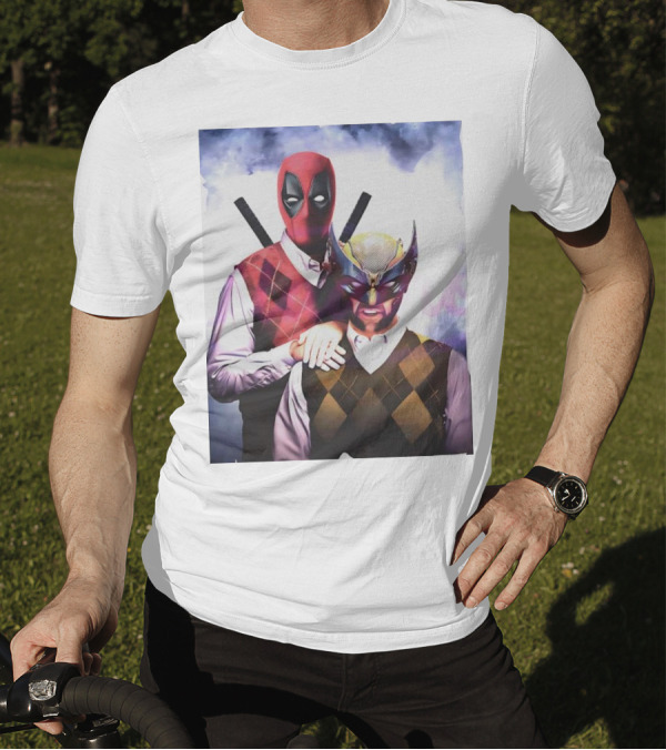 Retro Deadpool And Wolverine Step Brothers Iconic Parody Image T-Shirt