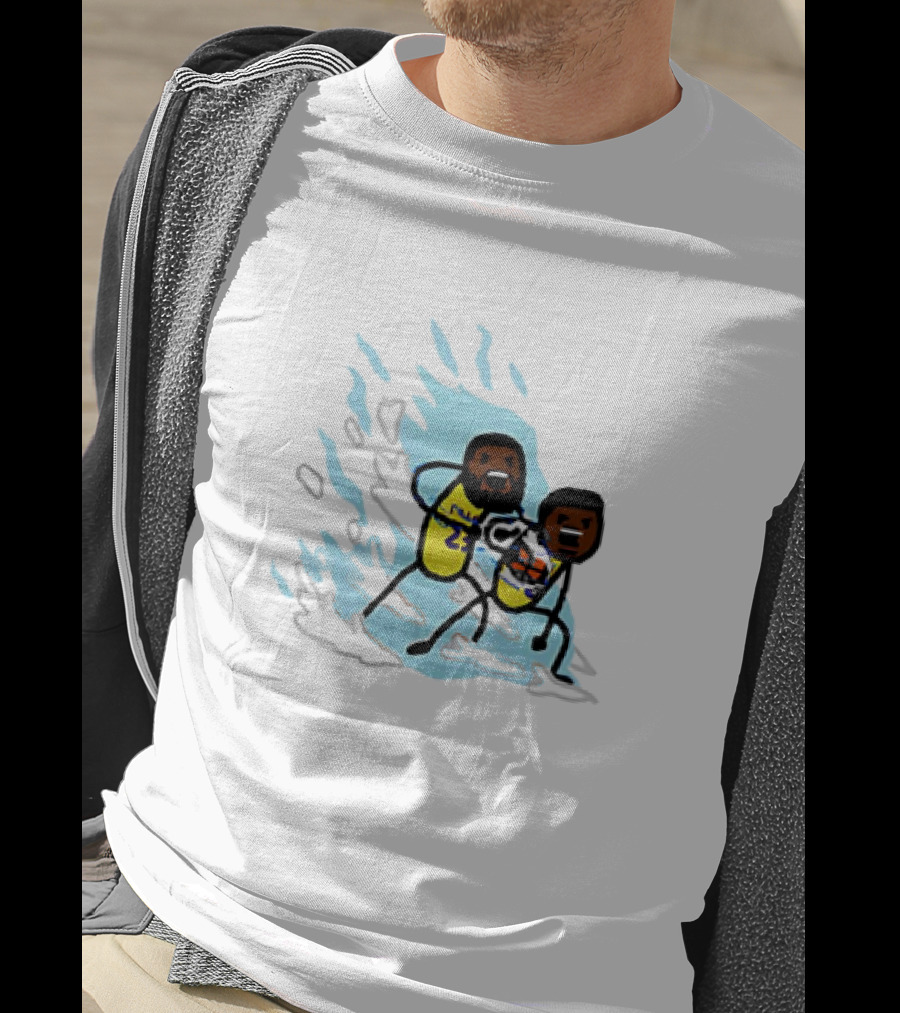 LeBron James Los Angeles Lakers Father Son Kamehameha Basketball Anime Fusion T-Shirt