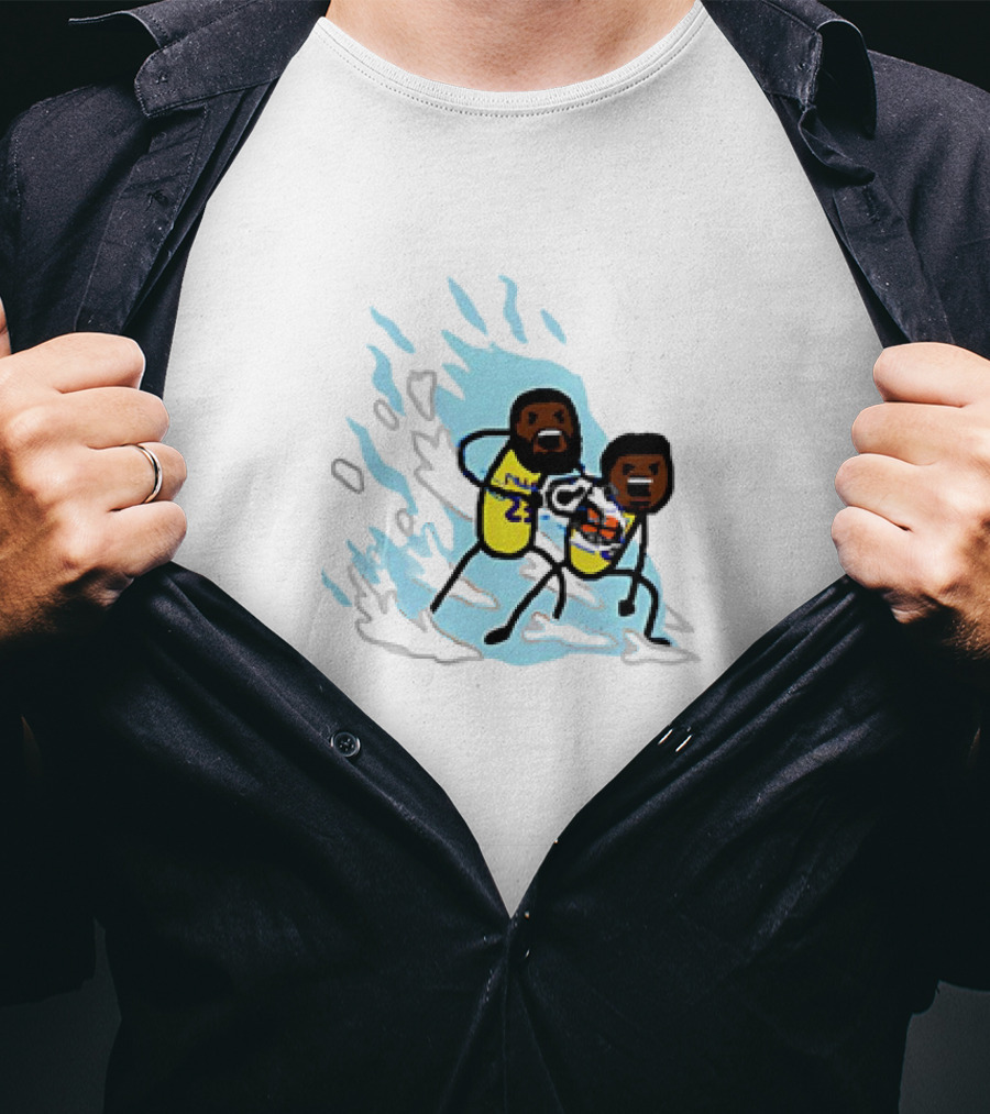 LeBron James Los Angeles Lakers Father Son Kamehameha Basketball Anime Fusion T-Shirt