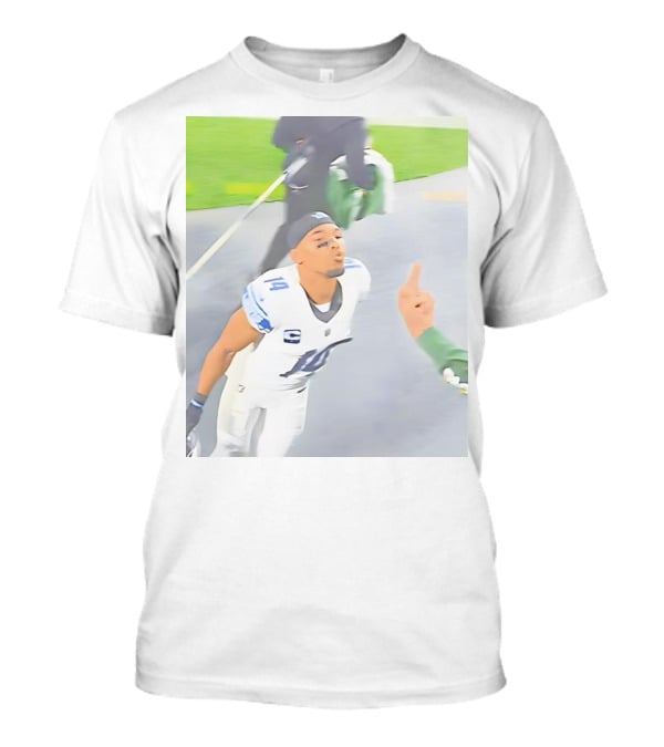 Amon Ra St Brown Number 14 Lions Kiss Meme T-Shirt