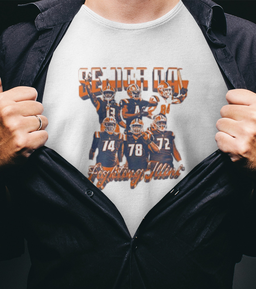 Senior Day Fighting Illini Players Illinois Football T-Shirt