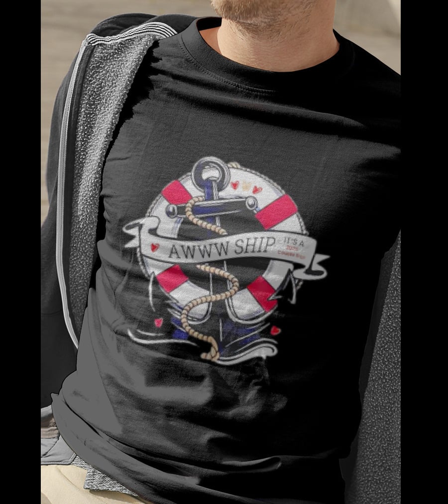 Awww Ship It's A 2025 Couple Trip Matching Vacations T-Shirt