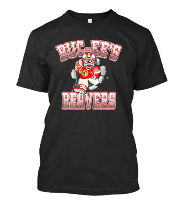 Buc-Ee’s Beavers Football Mascot Running With Ball T-Shirt