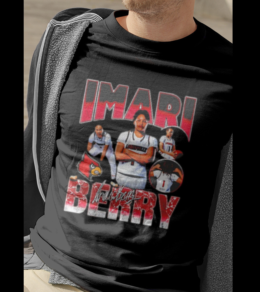 IMARI BERRY Louisville Cardinals Basketball Player Collage T-Shirt
