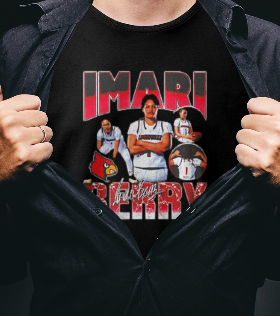 IMARI BERRY Louisville Cardinals Basketball Player Collage T-Shirt