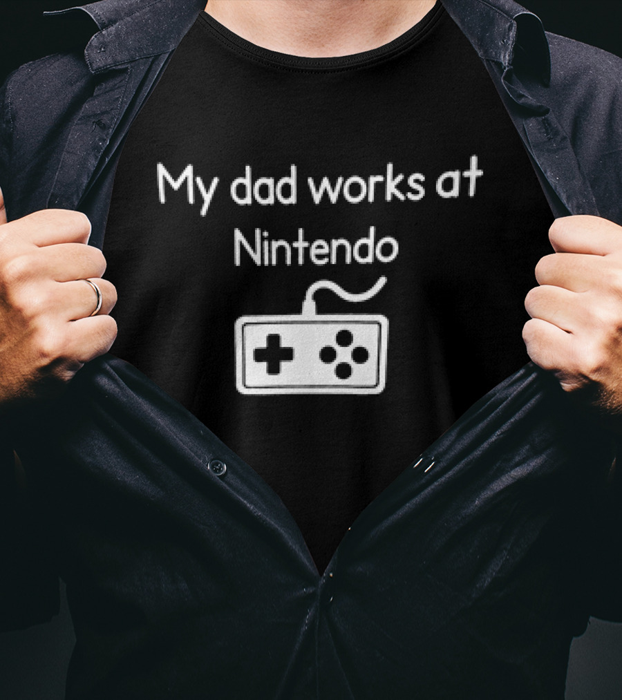 My Dad Works At Nintendo Retro Controller T-Shirt
