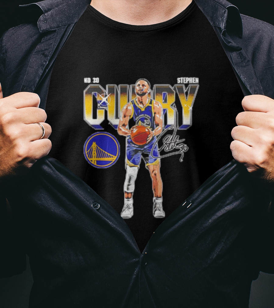 Stephen Curry No 30 Golden State Warriors NBA Signature Vintage Basketball T-Shirt