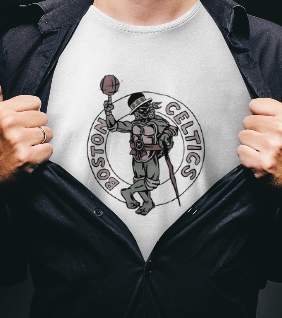 Joe Mazzulla Ninja Turtles Boston Celtics Crossover T-Shirt