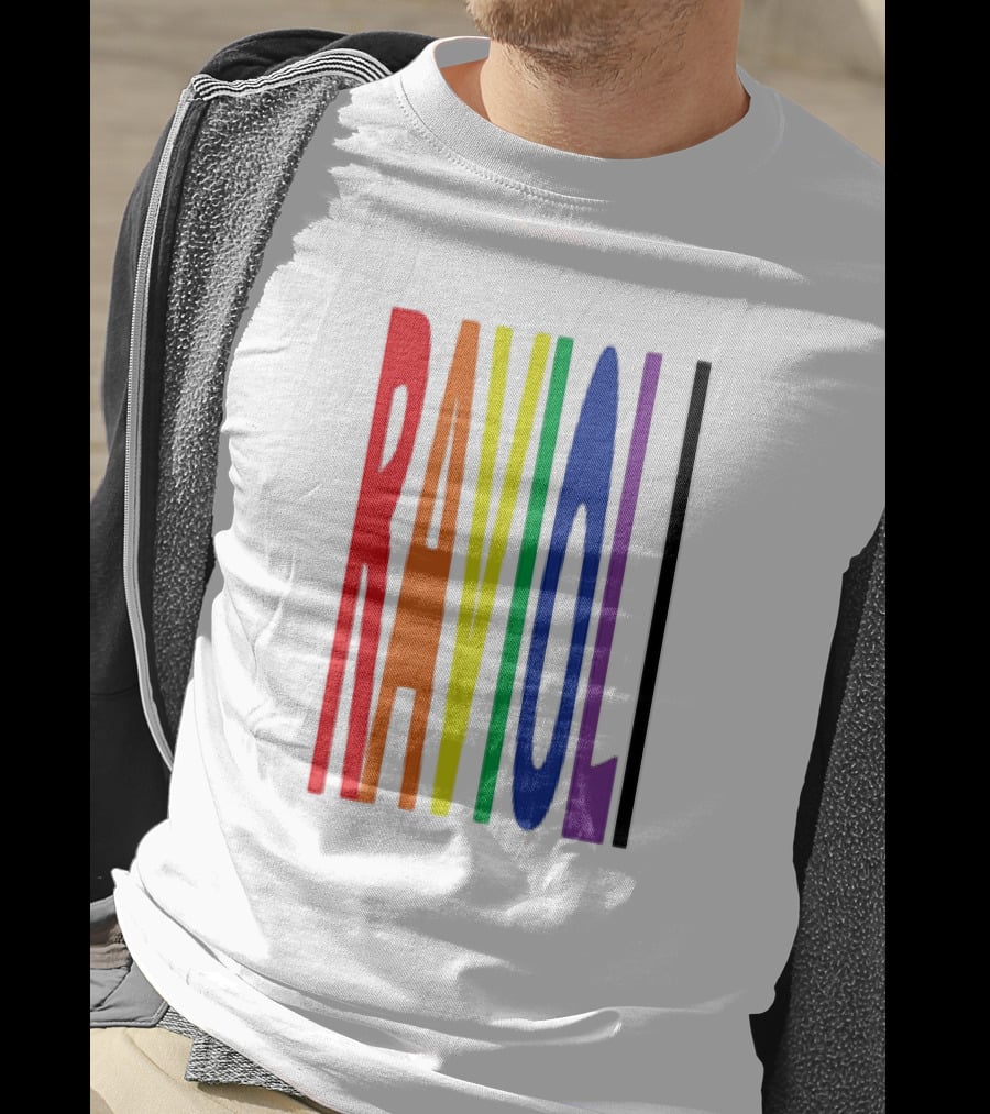 Ravioli Rainbow Colorful Block Letters T-Shirt