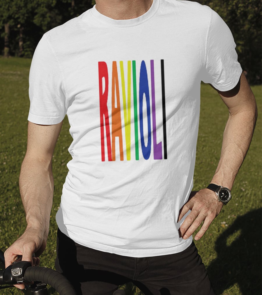Ravioli Rainbow Colorful Block Letters T-Shirt