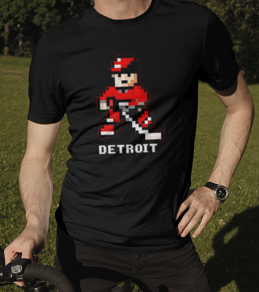 Detroit 8-Bit Hockey Player T-Shirt