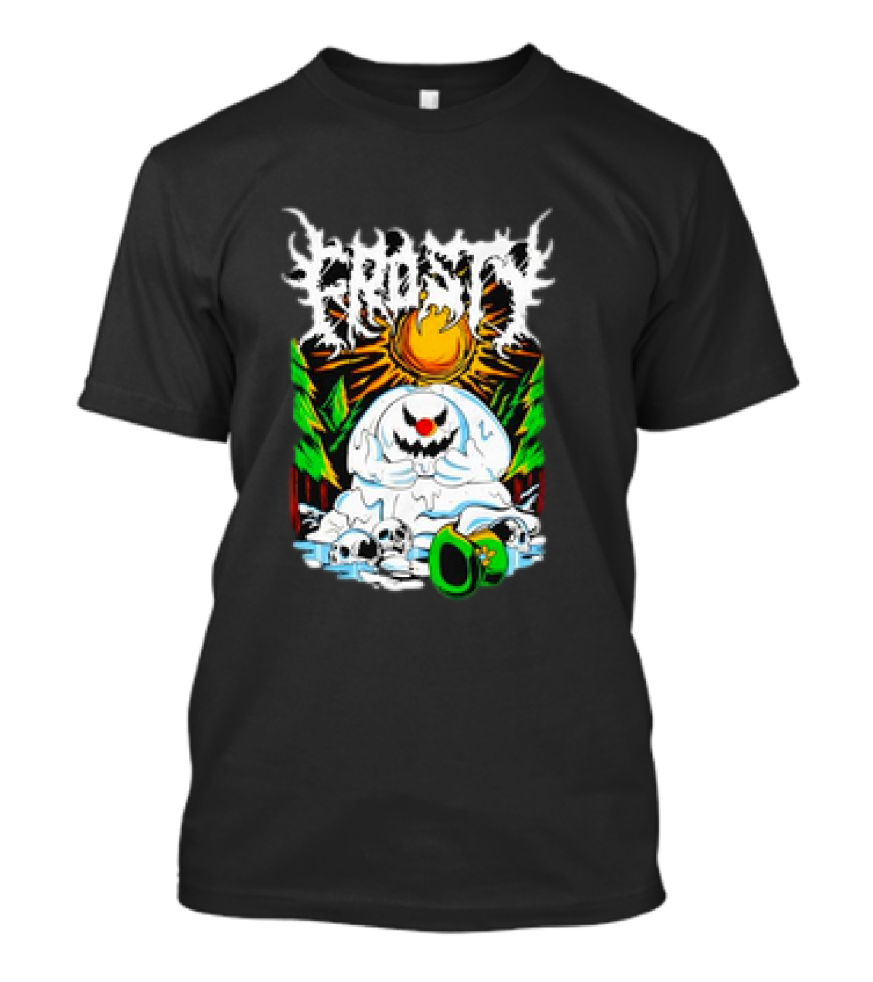 Frosty Melting Under The Sun With Skulls And Pine Trees T-Shirt