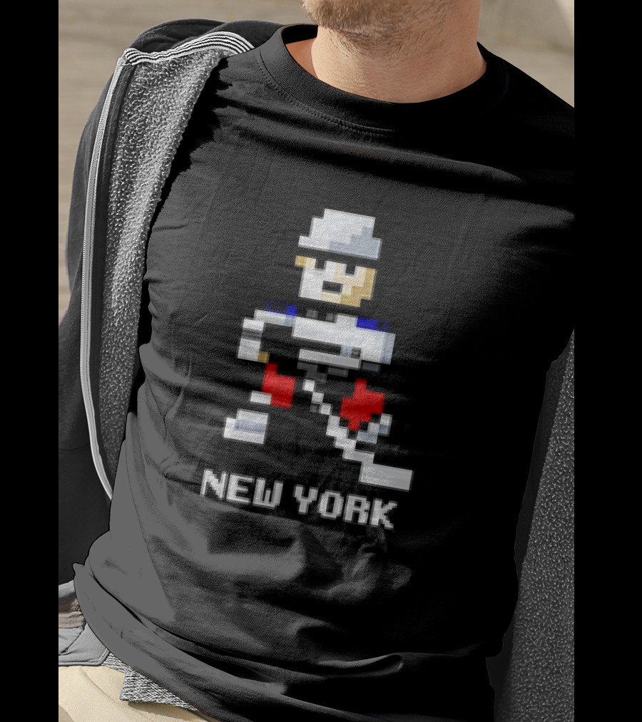 New York 8-bit Hockey Player T-Shirt