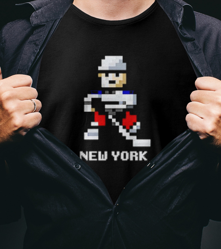 New York 8-bit Hockey Player T-Shirt