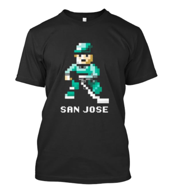 San Jose Hockey 8 Bit Retro Pixel T-Shirt