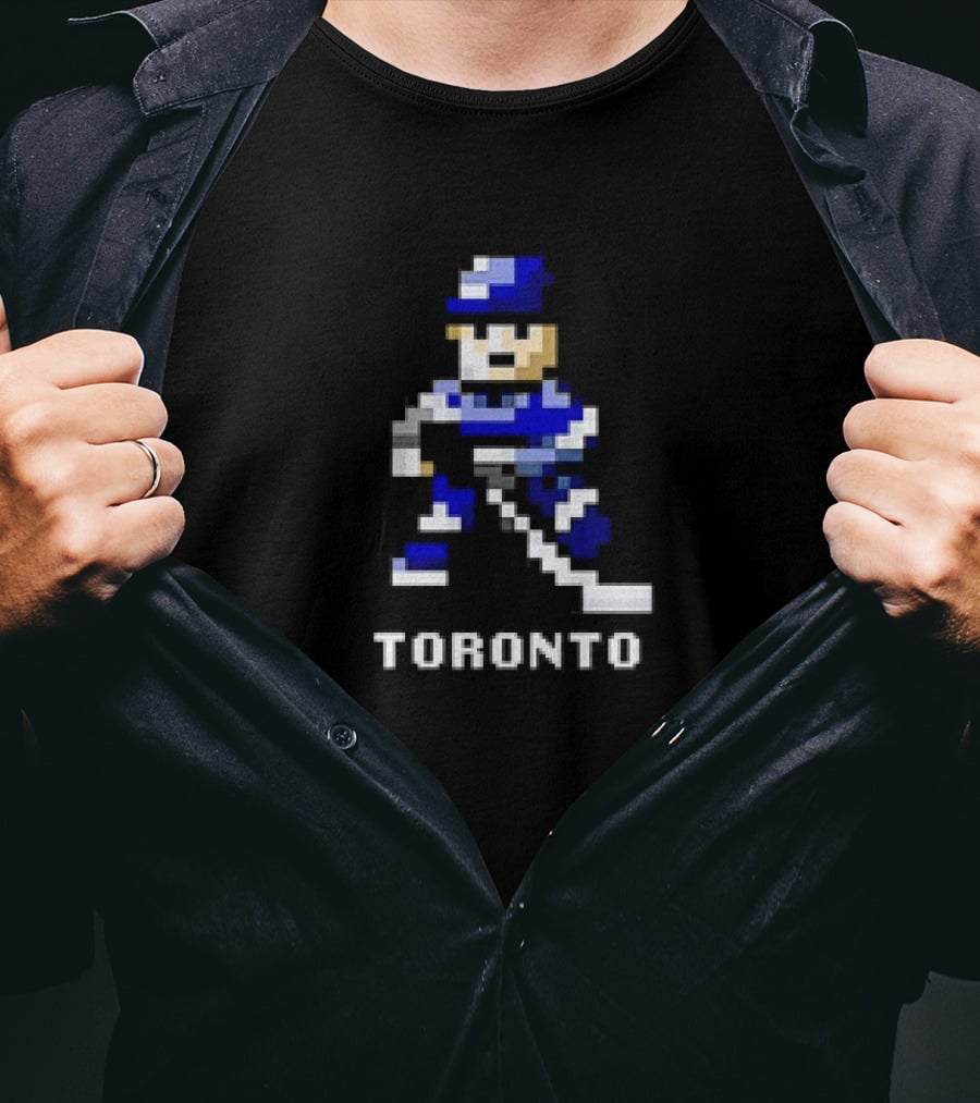Toronto Bay 8-Bit Hockey Pixel Player T-Shirt