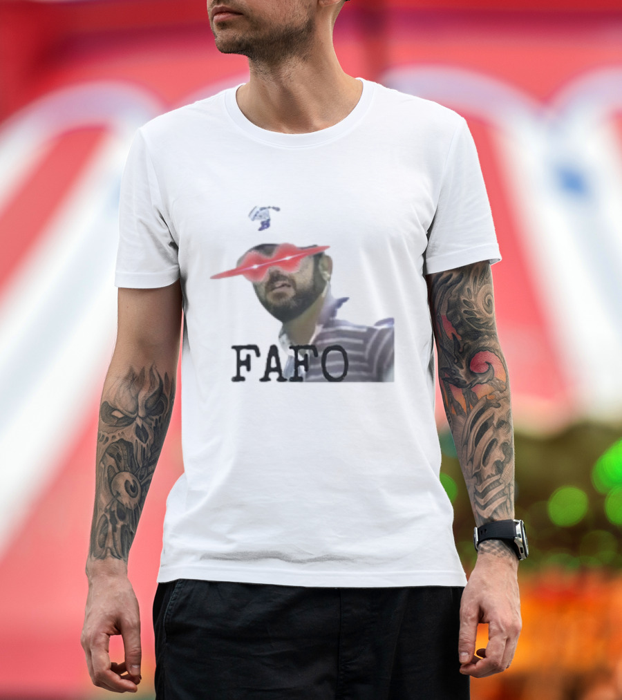 Gary Plauche FAFO PWYD Red Laser Eyes T-Shirt