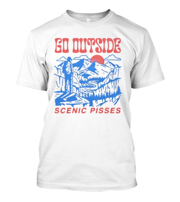 Go Outside Mountain Scenic Pisses T-Shirt