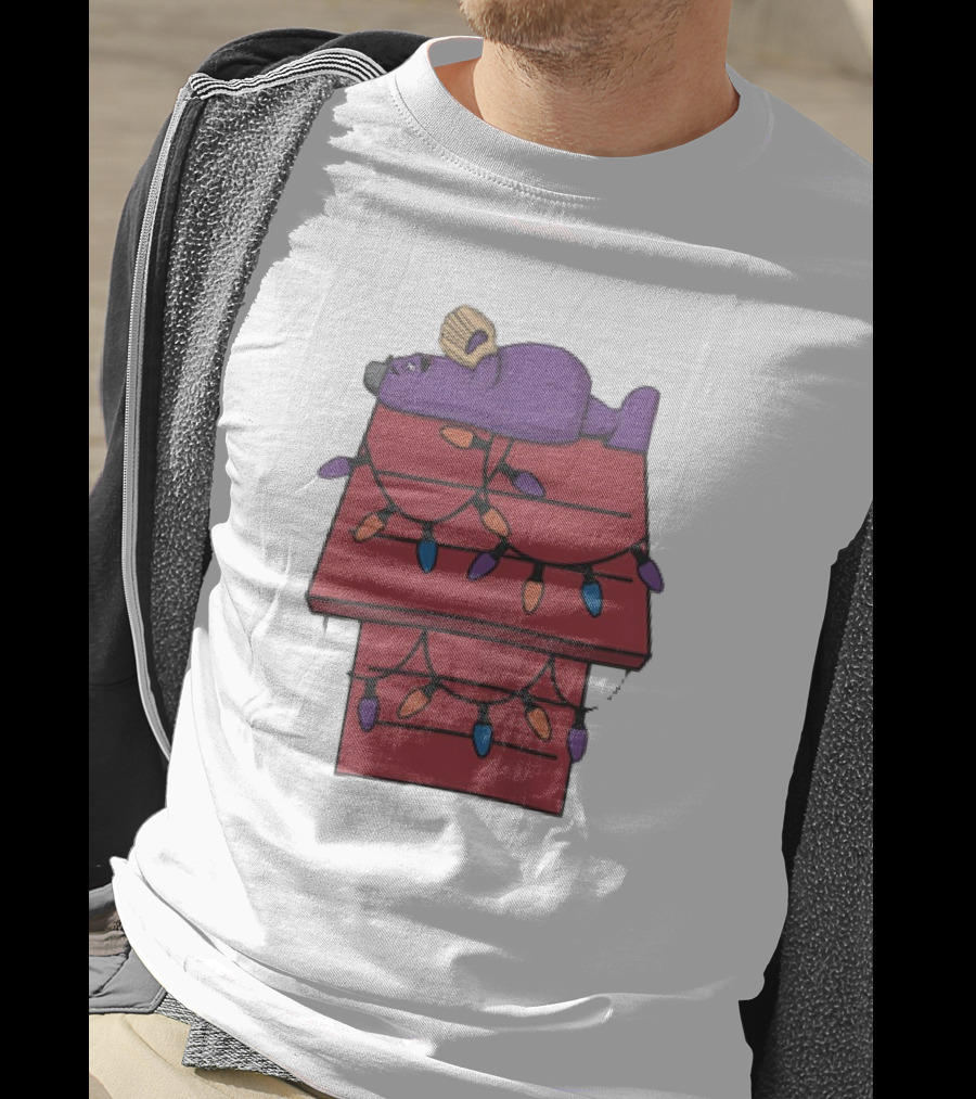 New York Mets Purple Mascot Holiday Lights Snoopy House Christmas T-Shirt