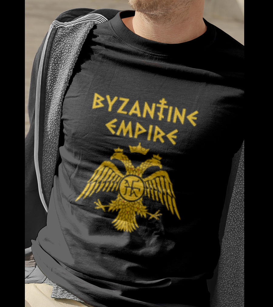 Byzantine Empire Double-Headed Eagle Orthodox Cross T-Shirt