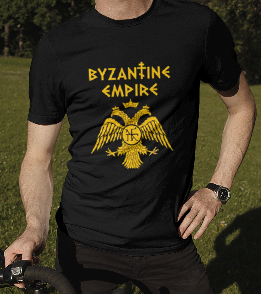 Byzantine Empire Double-Headed Eagle Orthodox Cross T-Shirt