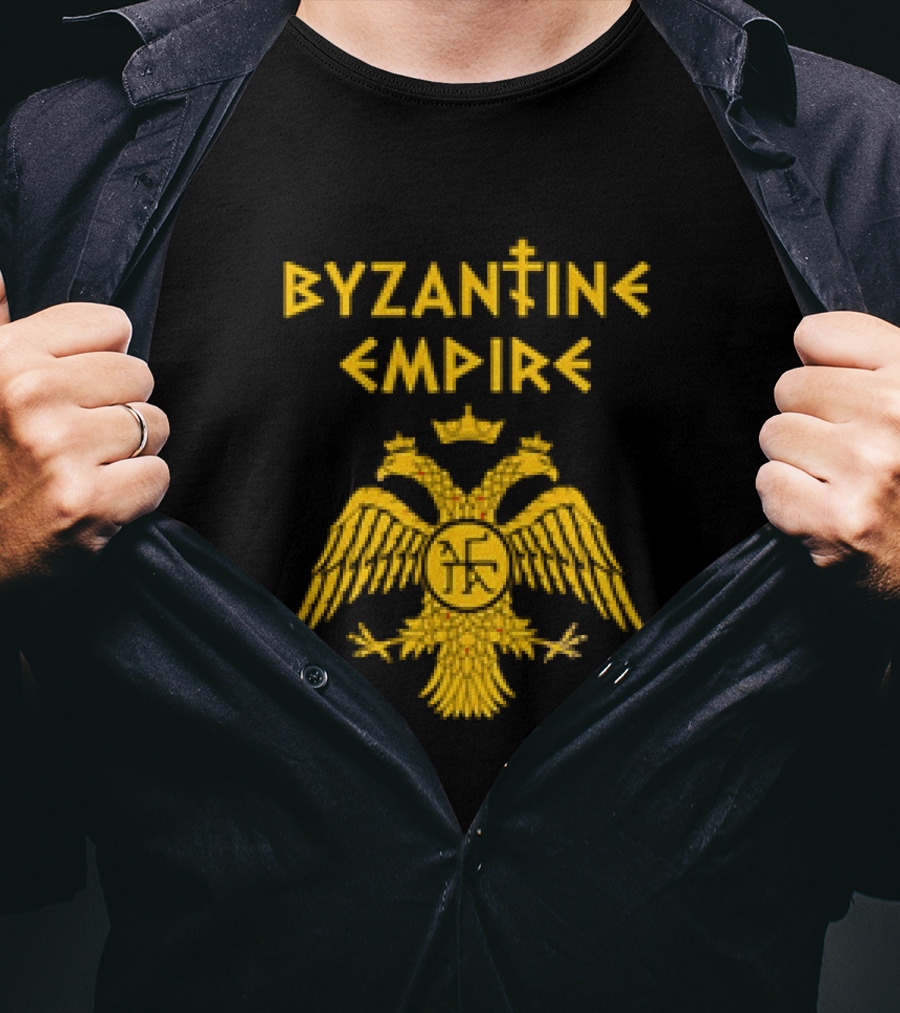 Byzantine Empire Double-Headed Eagle Orthodox Cross T-Shirt