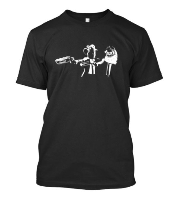 Gritty Phanatic Silhouette Stencil Dual-Wielding Baseball Mascot T-Shirt