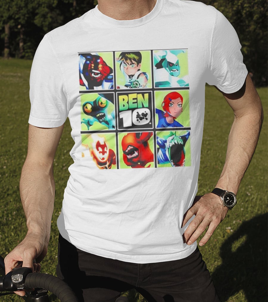Ben 10 Alien Forms Panels Featuring Iconic Characters And Creatures T-Shirt