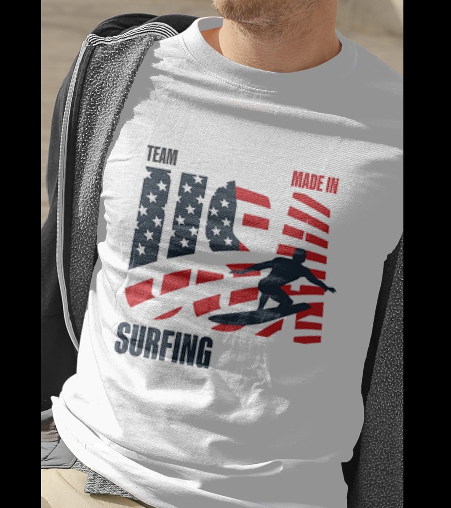 TEAM USA MADE IN USA SURFING Stars And Stripes Surf T-Shirt