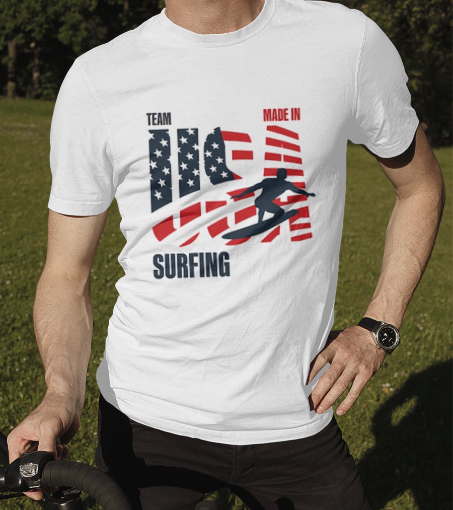 TEAM USA MADE IN USA SURFING Stars And Stripes Surf T-Shirt
